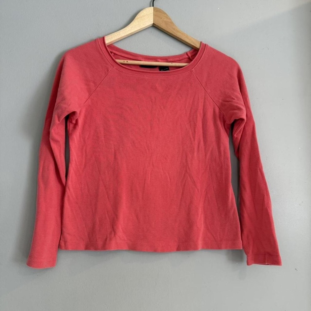 New York & Company Warm Coral Long Sleeve Top